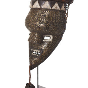 Initiation mask - Copper, Plant fibre, Wood - Salampasu - Congo