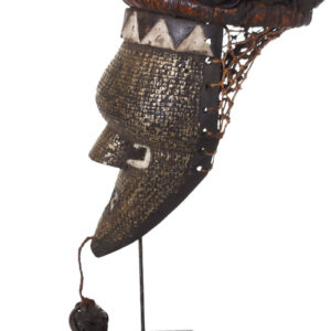 Initiation mask - Copper, Plant fibre, Wood - Salampasu - Congo