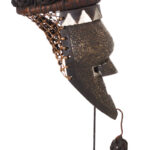 Initiation mask - Copper, Plant fibre, Wood - Salampasu - Congo