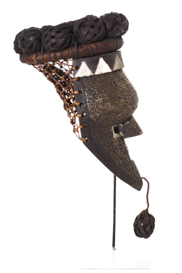 Initiation mask - Copper, Plant fibre, Wood - Salampasu - Congo