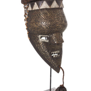 Initiation mask - Copper, Plant fibre, Wood - Salampasu - Congo