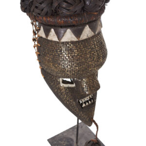 Initiation mask - Copper, Plant fibre, Wood - Salampasu - Congo