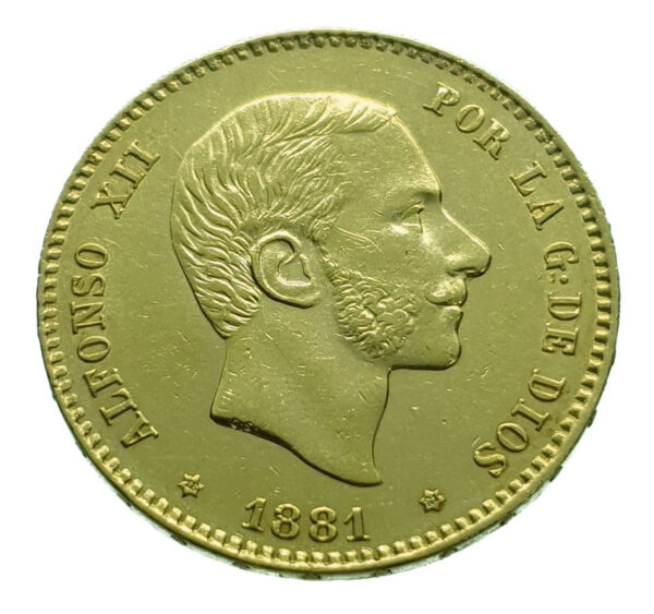 Spain 25 Peseta 1881 Alfonso XII