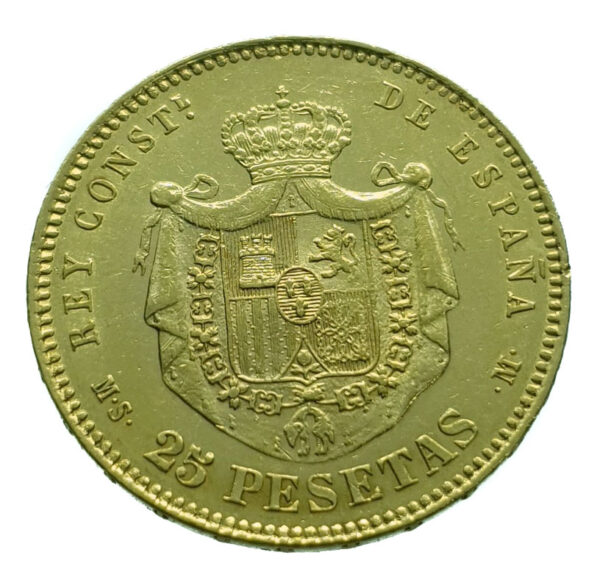 Spain 25 Peseta 1881 Alfonso XII