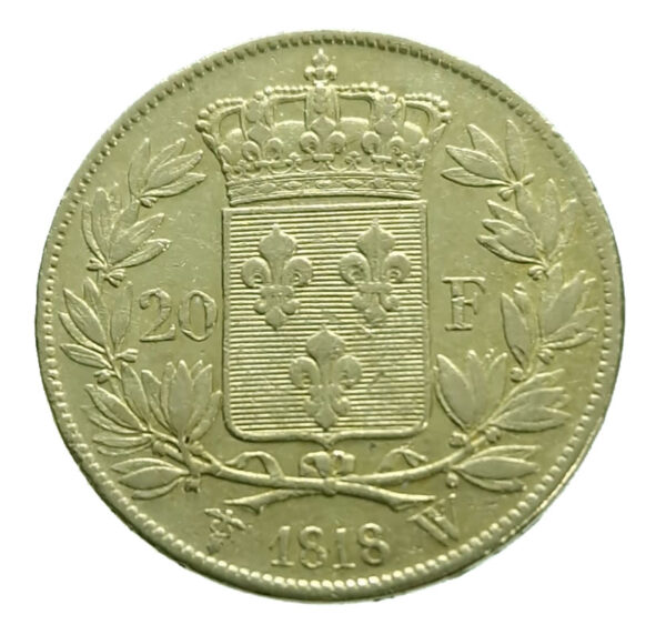 France 20 Francs 1818-W (Lille) Louis XVIII
