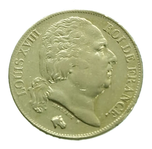 France 20 Francs 1818-W (Lille) Louis XVIII