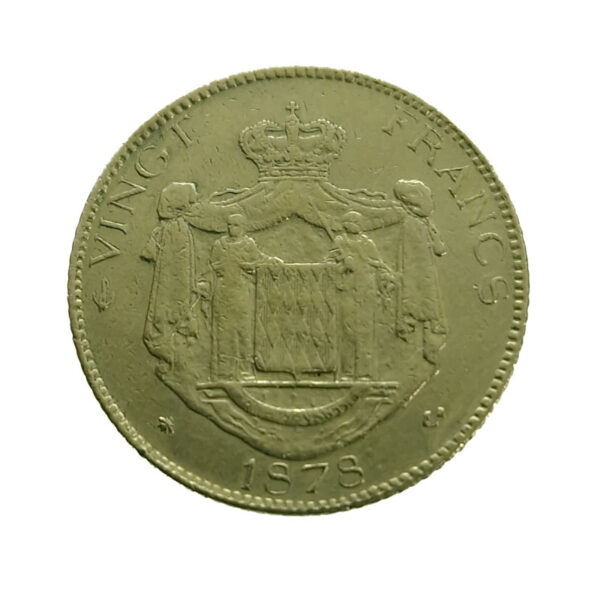Monaco 20 Francs 1878 Charles III