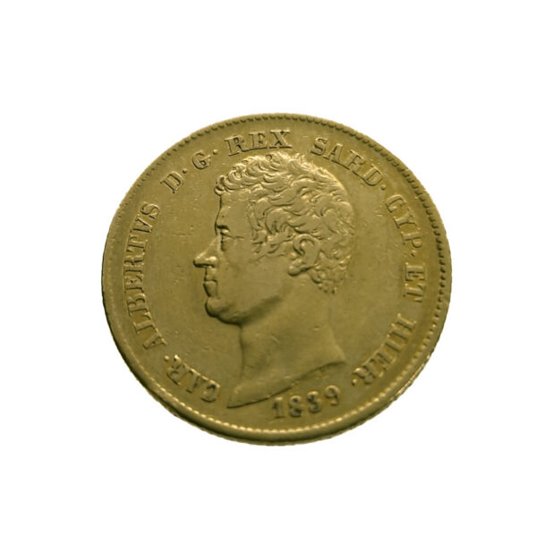 Italy, Sardinia 20 Lire 1859 Carlo Alberto