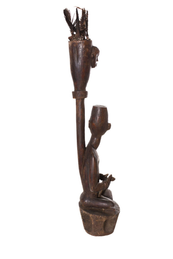 Figure - Wood, nails, feathers - Yombe - Congo