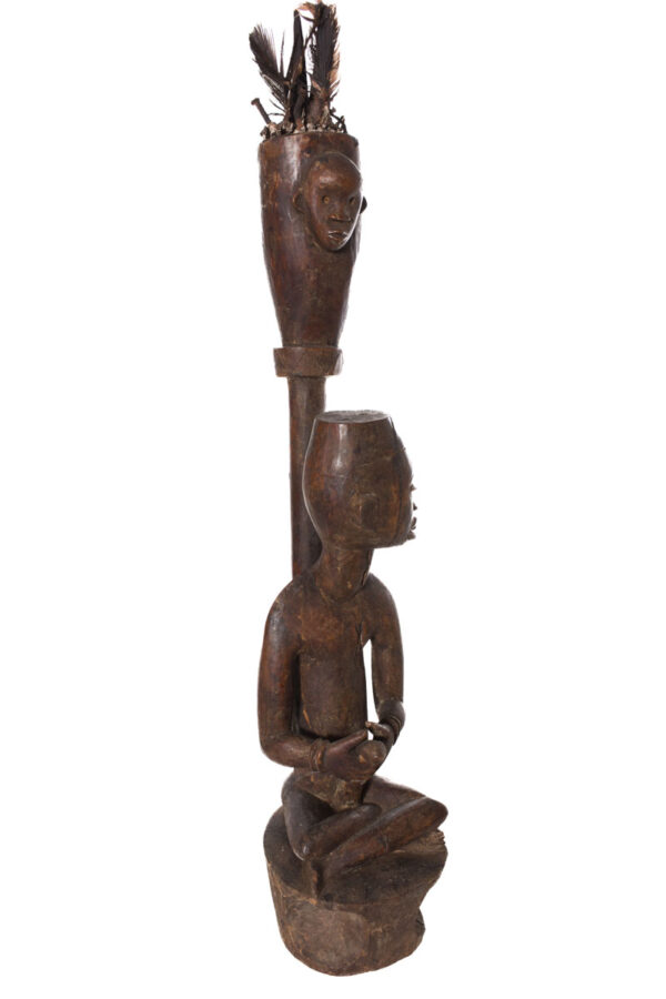 Figure - Wood, nails, feathers - Yombe - Congo