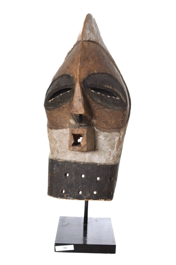 Mask - Wood - Kifwebe - Songye - Congo DRC Including professional custom made stand.