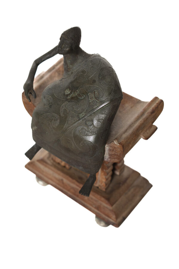 Goldweight figure - Bronze, Wood - Ashanti - Ghana