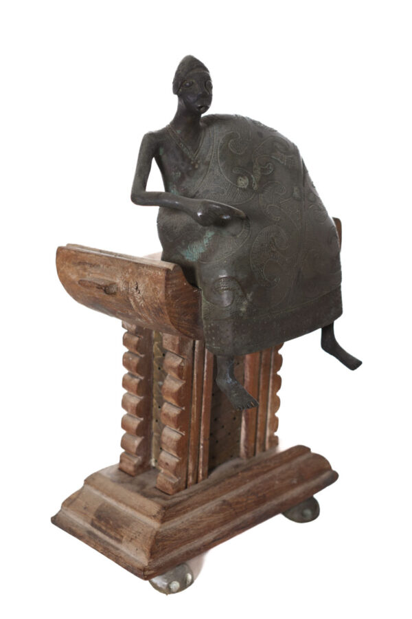 Goldweight figure - Bronze, Wood - Ashanti - Ghana