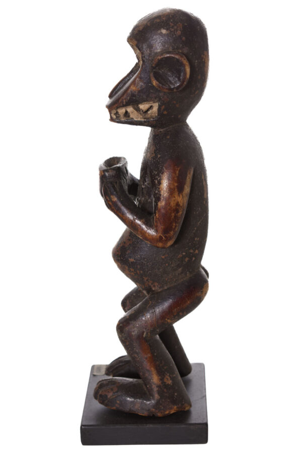 Standing monkey figure - Wood - Gbekre - Baule - Ivory Coast