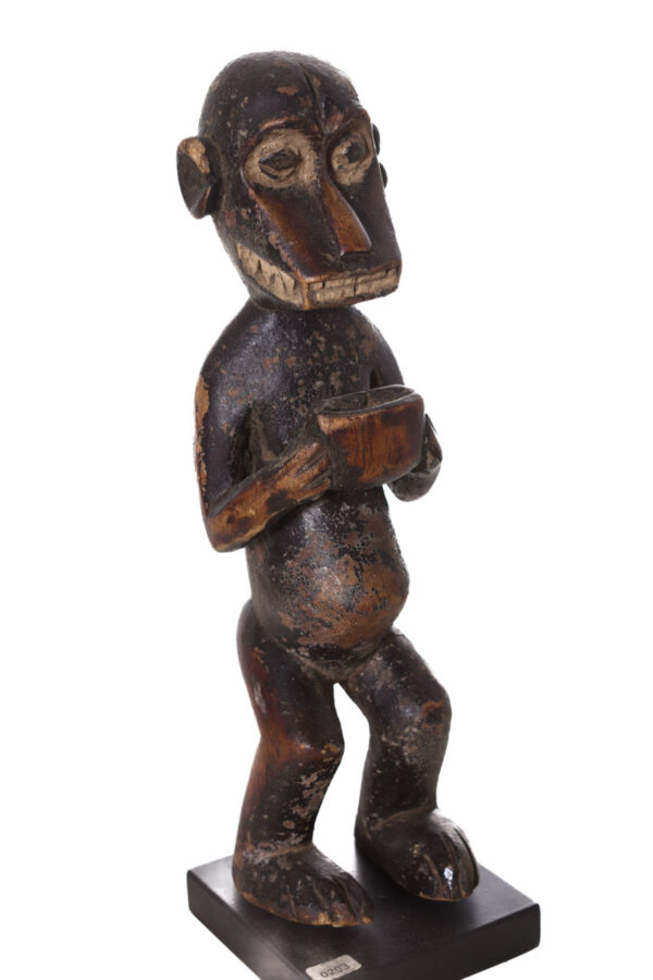 Standing monkey figure - Wood - Gbekre - Baule - Ivory Coast