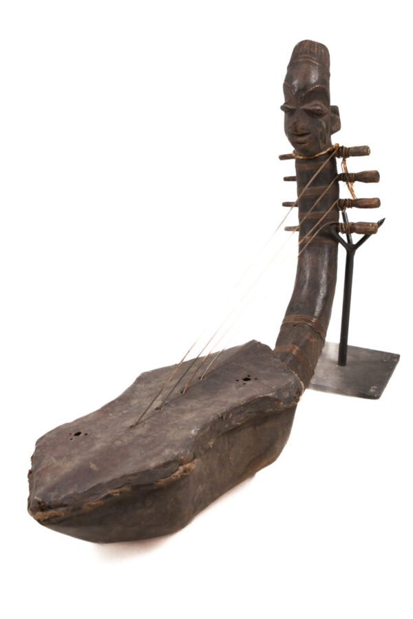 Harp - Wood, Leather - Mangebetu - DR Congo