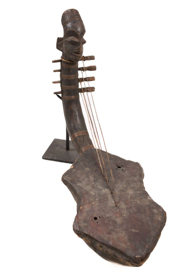Harp - Wood, Leather - Mangebetu - DR Congo