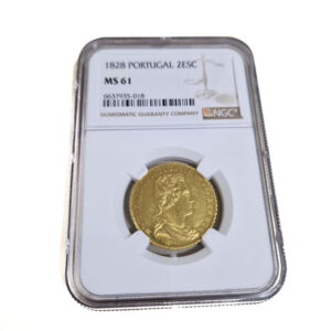 Portugal 2 Escudos 1828 ½ Peça - Miguel I - Gold - Extremely Rare+++