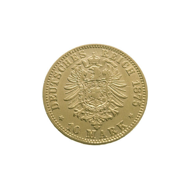 Germany, Bavaria 10 Mark 1875-D Ludwig II