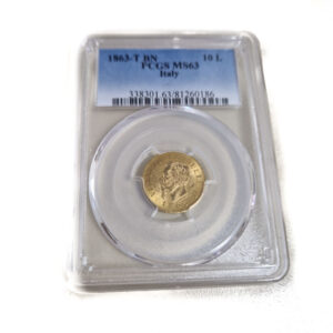 Italy 10 Lire 1863 Vittorio Emanuele II - Gold MS63