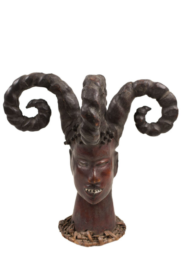 Crest Mask - Wood, Antelope skin - Ejagham - Ekoi - Nigeria