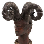 Crest Mask - Wood, Antelope skin - Ejagham - Ekoi - Nigeria