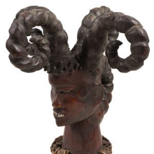 Crest Mask - Wood, Antelope skin - Ejagham - Ekoi - Nigeria