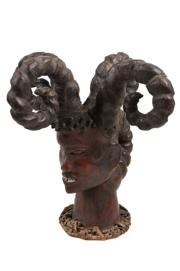 Crest Mask - Wood, Antelope skin - Ejagham - Ekoi - Nigeria