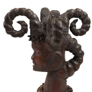 Crest Mask - Wood, Antelope skin - Ejagham - Ekoi - Nigeria