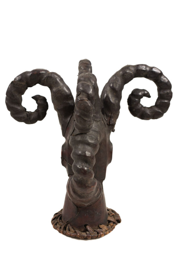 Crest Mask - Wood, Antelope skin - Ejagham - Ekoi - Nigeria