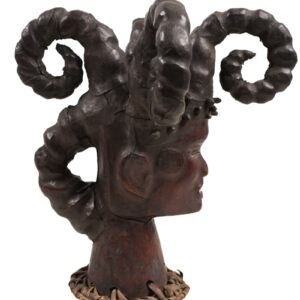 Crest Mask - Wood, Antelope skin - Ejagham - Ekoi - Nigeria