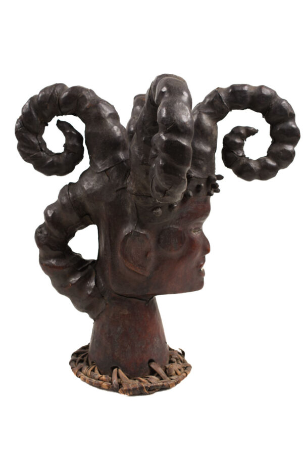 Crest Mask - Wood, Antelope skin - Ejagham - Ekoi - Nigeria