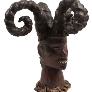 Crest Mask - Wood, Antelope skin - Ejagham - Ekoi - Nigeria