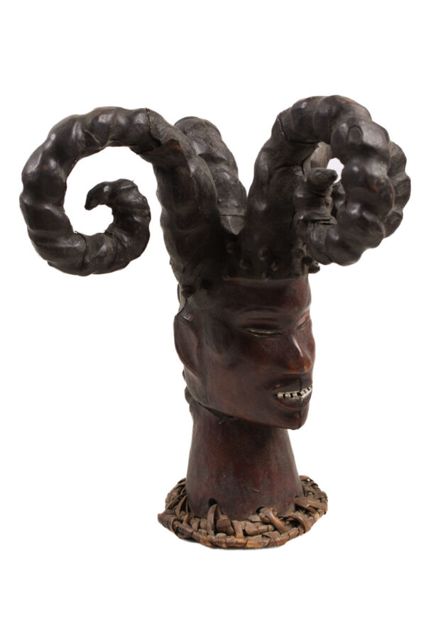 Crest Mask - Wood, Antelope skin - Ejagham - Ekoi - Nigeria