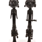 Ogboni staff couple - Bronze - Yoruba - Nigeria