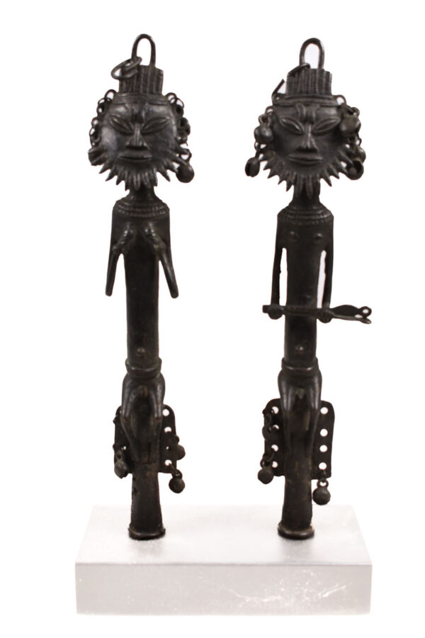 Ogboni staff couple - Bronze - Yoruba - Nigeria