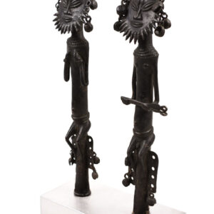 Ogboni staff couple - Bronze - Yoruba - Nigeria