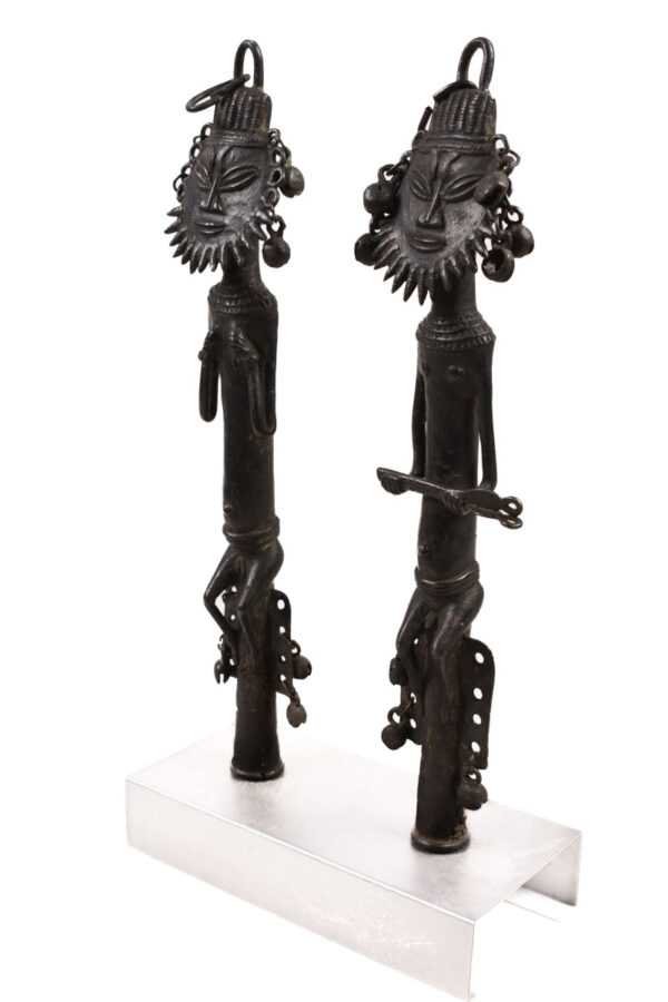 Ogboni staff couple - Bronze - Yoruba - Nigeria