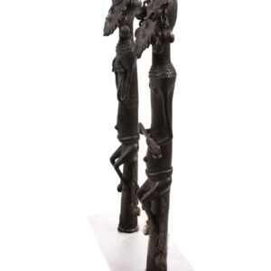 Ogboni staff couple - Bronze - Yoruba - Nigeria