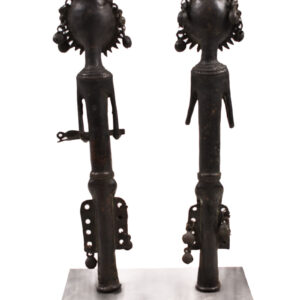 Ogboni staff couple - Bronze - Yoruba - Nigeria