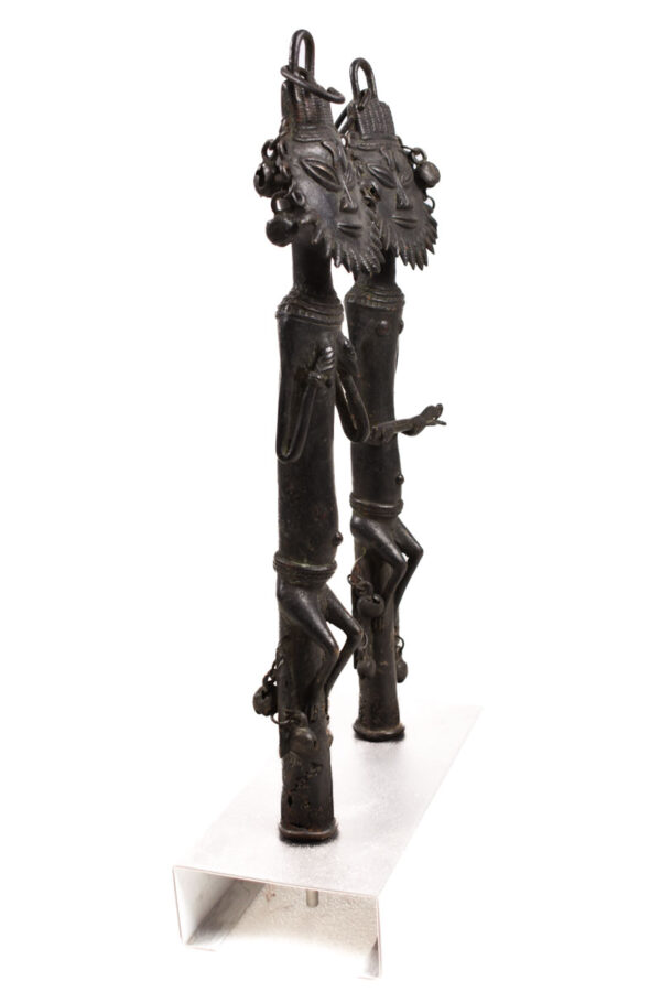 Ogboni staff couple - Bronze - Yoruba - Nigeria