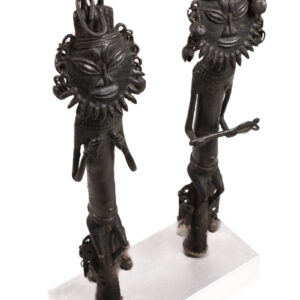 Ogboni staff couple - Bronze - Yoruba - Nigeria