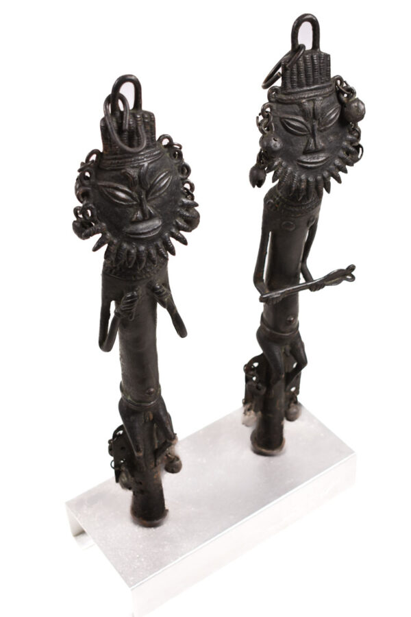 Ogboni staff couple - Bronze - Yoruba - Nigeria
