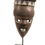 Initiation mask - Copper, Plant fibre, Wood - Salampasu - Congo