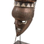 Initiation mask - Copper, Plant fibre, Wood - Salampasu - Congo