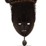 Initiation mask - Copper, Plant fibre, Wood - Salampasu - Congo