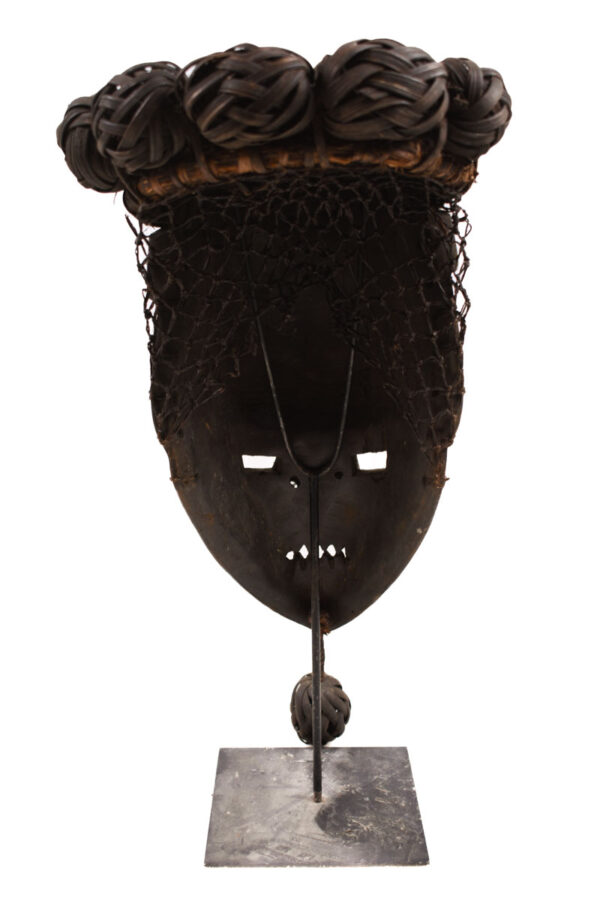 Initiation mask - Copper, Plant fibre, Wood - Salampasu - Congo