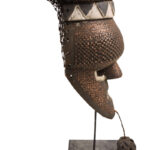 Initiation mask - Copper, Plant fibre, Wood - Salampasu - Congo