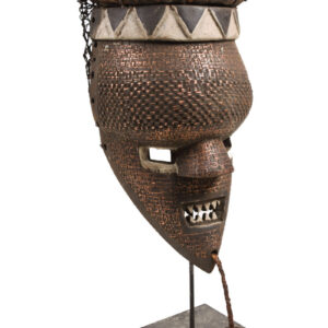 Initiation mask - Copper, Plant fibre, Wood - Salampasu - Congo