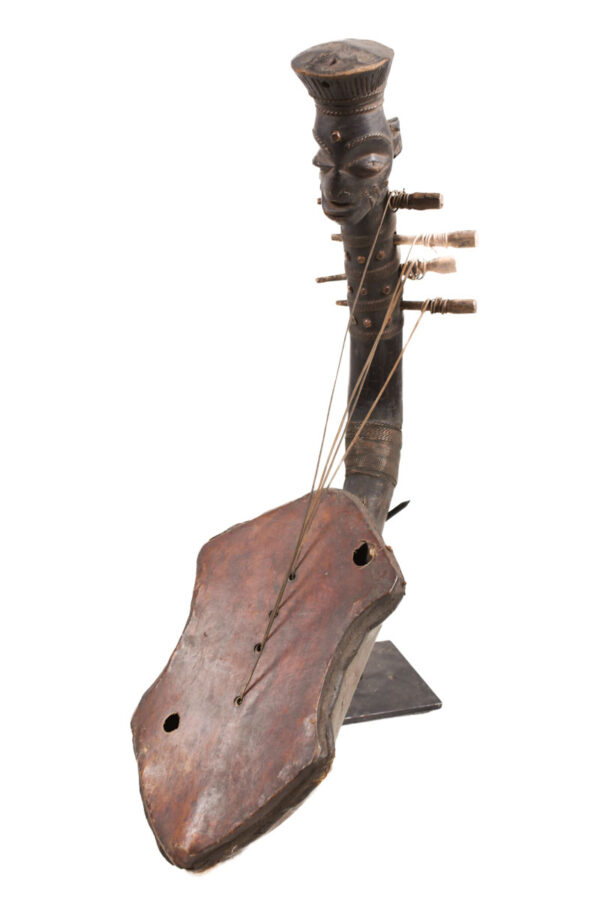 Harp - Wood, Leather - Mangebetu - DR Congo